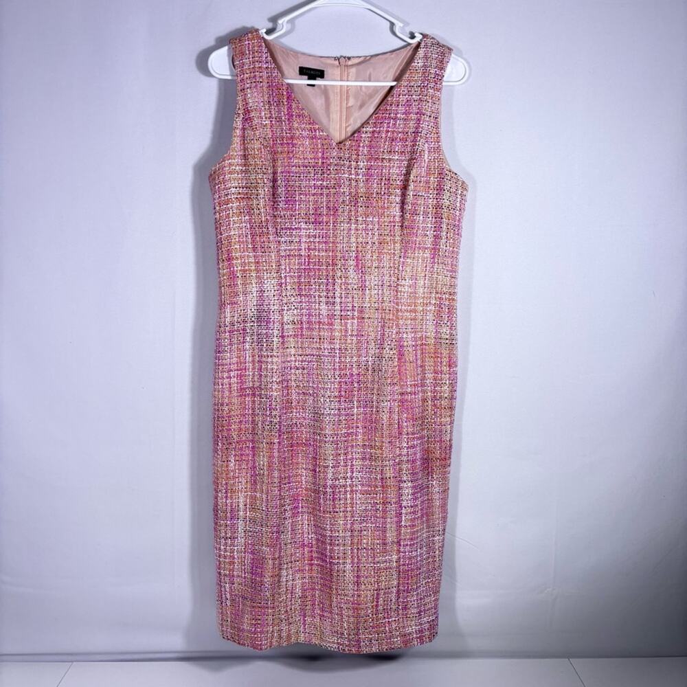 Talbots Pink Tweed Sleeveless Midi Dress Size 8 T8